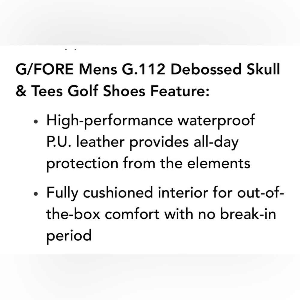 G/Fore Men’s G 112 Debossed Skull & Tees Golf Shoes-Snow/Twilight-Size 11.5 NIB - Picture 12 of 12